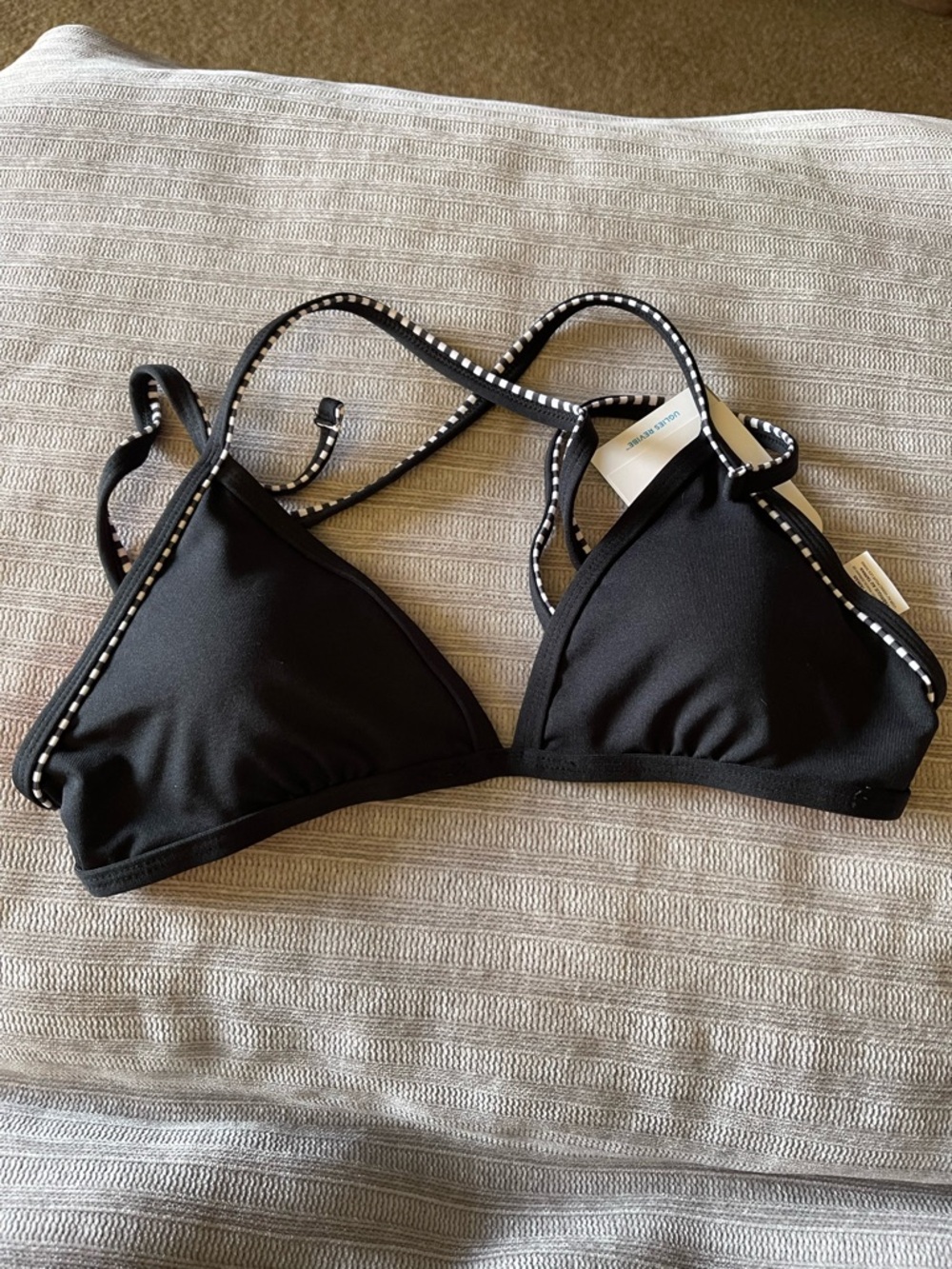 Dolfin Uglies Black Triangle Bikini Top ONLY with Contrast Trim Size M